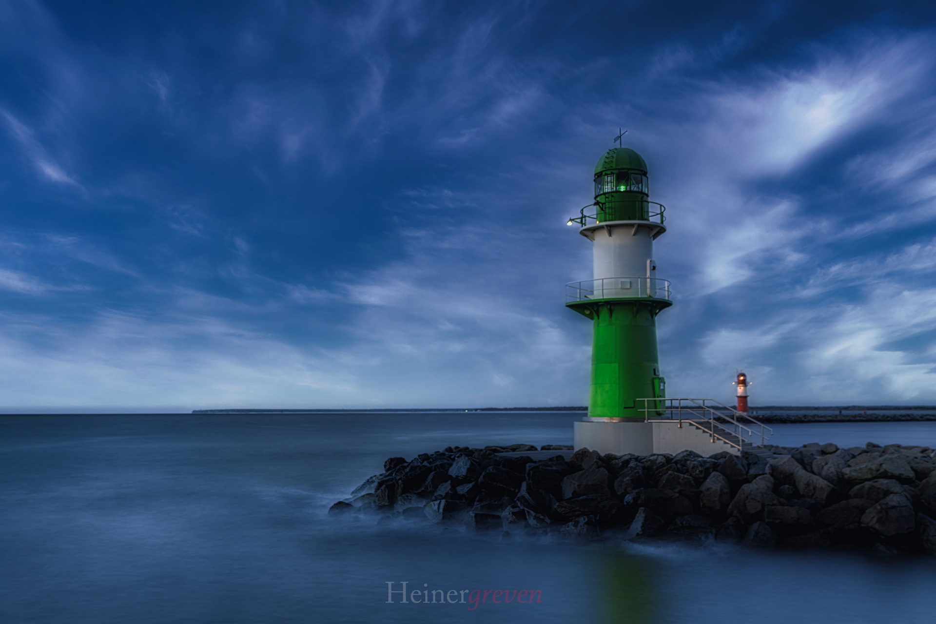 Leuchtturm Warnemünde Blaue Stunde