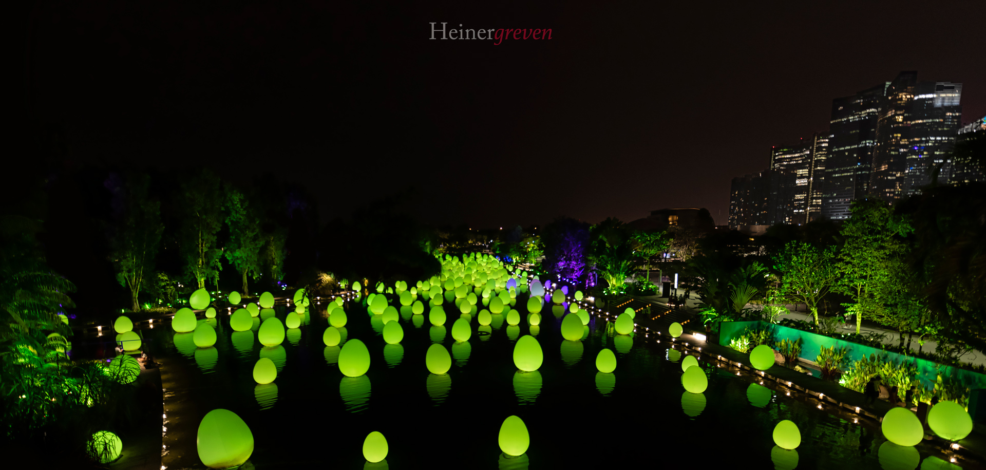 Lichtermeer Singapur gelb